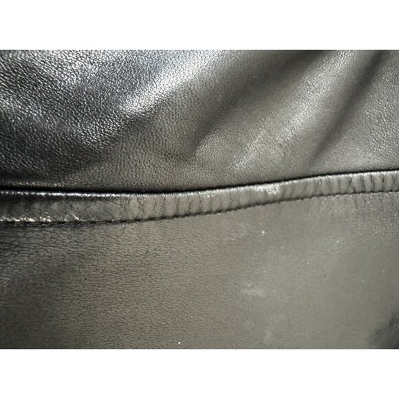 Ann Taylor Black Leather Jacket Womens S Minimal Chic Moto Style Layer Downtown - Picture 9 of 16